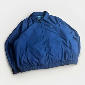 Polo Ralph Lauren Harrington Jacket Mens XXL Blue Plaid Lined Spring Full Zip